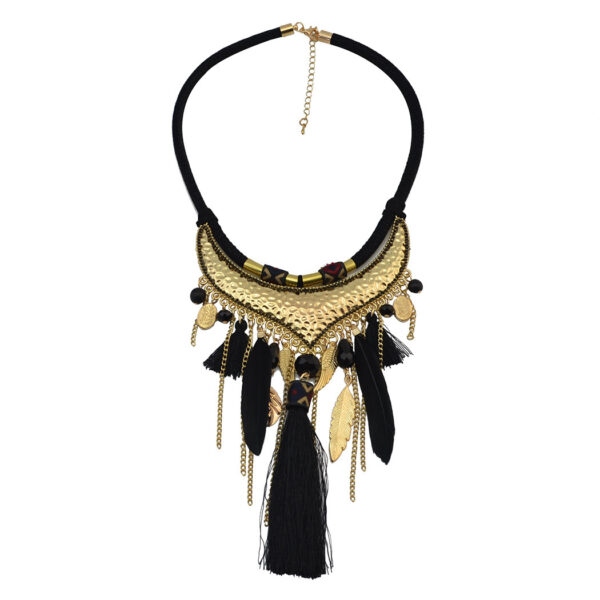 Original jewelry feather leaf tassel necklace - Image 5