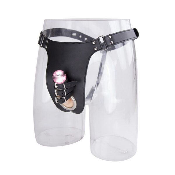 Men's Iron Hoop Chastity Belt Wear Leather Underwear - Image 8