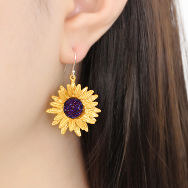 Niche Sunflower Ear Hook Jewelry - Image 3