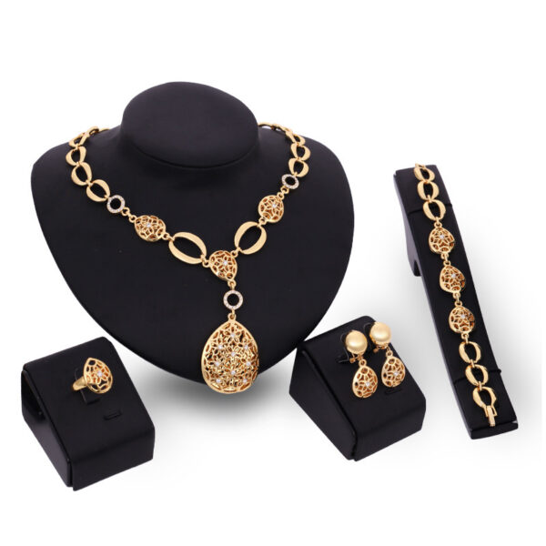 Jewelry Fashion Necklace Earrings Bracelet Ring Four Piece Jewelry Set - Image 2