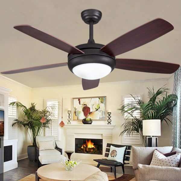 American Simple Light Luxury Home Wood Leaf Fan - Image 2