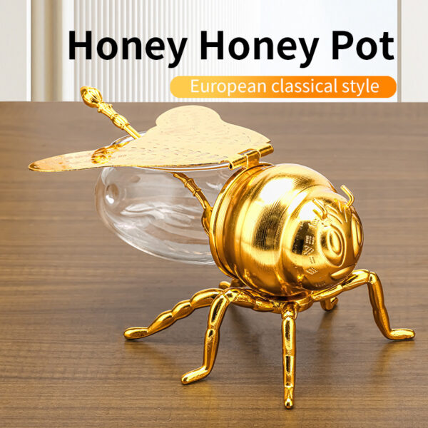 Bee Shaped Honey Jar With Spoon Versatile Novelty Container Condiment Pot For Condiments Oil Kitchen Festive Parties Kitchen Gadgets - Image 4