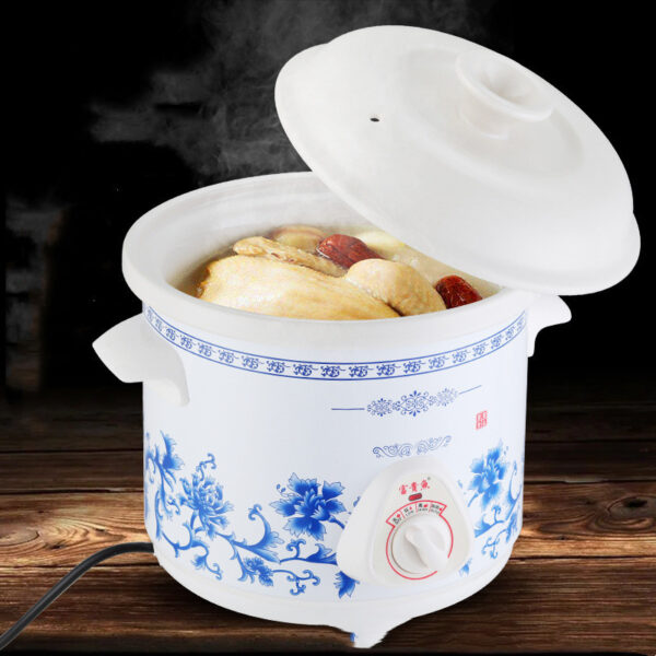 Home White Porcelain Automatic Electric Stew Pot - Image 2