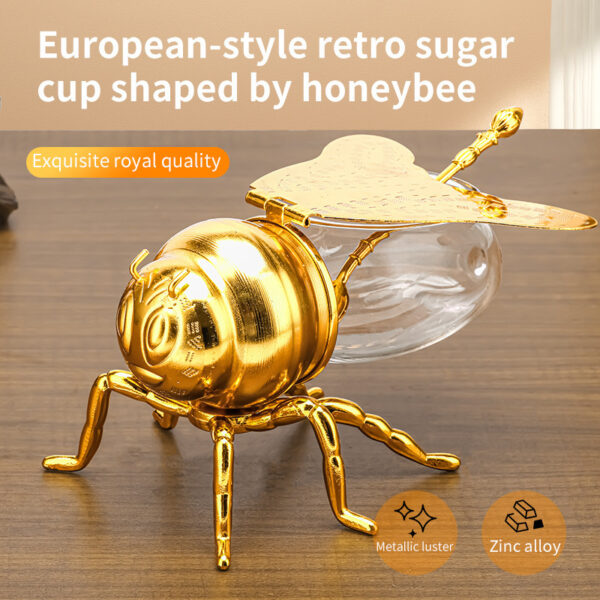 Bee Shaped Honey Jar With Spoon Versatile Novelty Container Condiment Pot For Condiments Oil Kitchen Festive Parties Kitchen Gadgets - Image 6