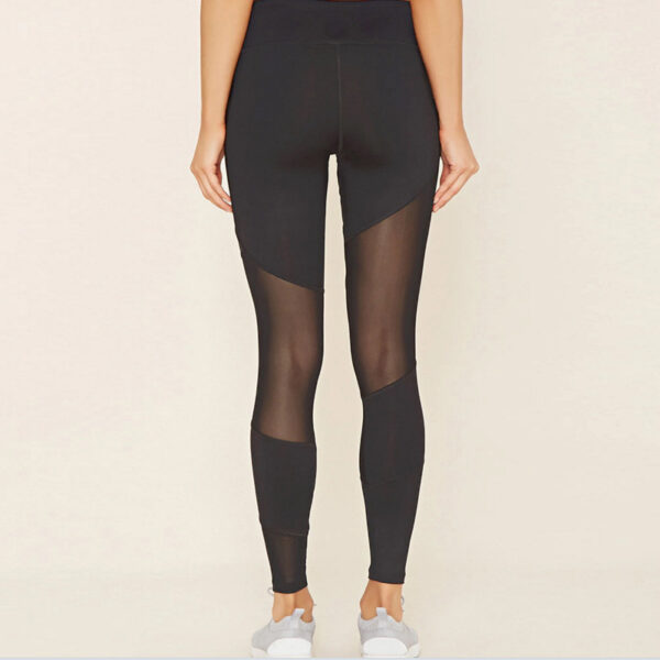 Black Mesh Stitching Leggings Sports Yoga Pants - Image 7