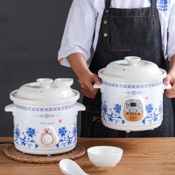 Home White Porcelain Automatic Electric Stew Pot - Image 5