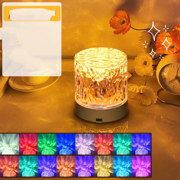 Crystal Lamp Water Ripple Projector Night Light Decoration Home Houses Bedroom Aesthetic Atmosphere Holiday Gift Sunset Lights Home Decor - Image 9